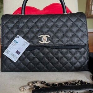 SOLD - Chanel Coco handle black Caviar leather